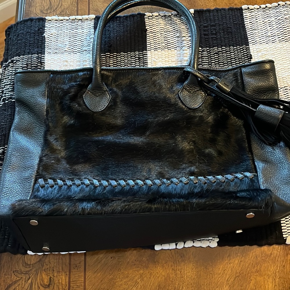 Leather Fur Handbag